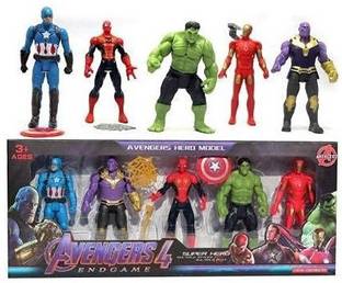एस ट्रेडर्स Avengers 4 set of 5 SuperHeroes Action Figures Toy for Kids