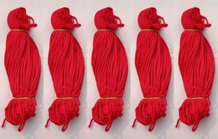 The Home Crafts Macrame 4 mm Nylon 6 ply Thread/Cord for Macrame Craft Project (RED, 5)