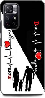 WallCraft Back Cover for REDMI Note 11T 5G MOTHER, MAA, FATHER, LIFE LINE, I LOVE MY MOM DAD