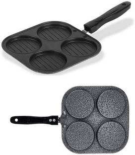 Masox Store Multi Snack Maker 4 in 1 Mini Pancake Maker,Mini Crepe PAN,Pancake Moulds i-19 Induction Bottom Non-Stick Coated Cookware Set