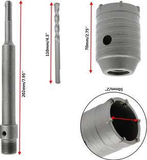 uptotoolsak 50mm SDS Plus Shank Hole Saw Cutter Concrete Cement Stone Wall Drill Bit with 300 mm Connecting Rod Drill