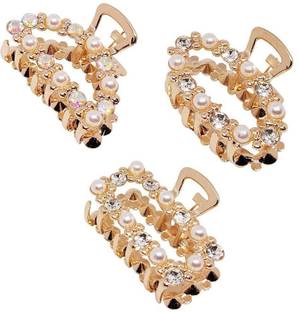 Myra Collection Hair Metal Clutcher Hair Puff Claw Clips for Women Girls- 3 Pieces Hair Claw