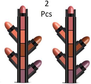 NYN HUDA Insta Beauty 5 in 1 Forever Creamy Matte Lipstick, The Nude Pack of 2
