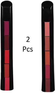 NYN HUDA Insta Beauty 5 in 1 Sensational Creamy Matte Lipstick, The Red & Nude Pack of 2