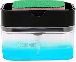 e-Cosmos Smarty Soap Dispenser and Dishwasher Liquid Holder,Through Pump with Free Sponge 350 ml Liquid Dispenser