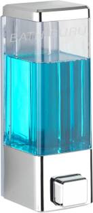 Bath Guru Transparent Wall Mounted Sanitizer Handwash 350 ml Liquid, Soap, Shampoo, Conditioner, Lotion, Gel Dispenser