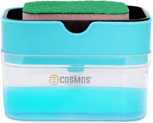 e-Cosmos Smarty Soap Dispenser and Dishwasher Liquid Holder,Through Pump with Free Sponge 350 ml Liquid Dispenser