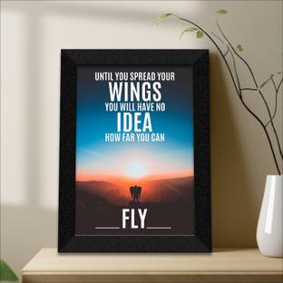 saf Motivational quotes UV textured Wall Painting with Frame Digital Reprint 13 inch x 11 inch Painting