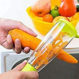 ppwc Multifunctional Peeler with Cup Fruit Peeler with Stainless SteelBlade Container Straight Peeler