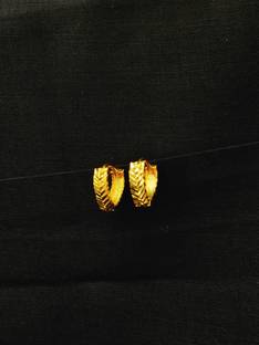 DHARM JEWELS Gold Plated Amrecian Diamond Bali Earrings CA_E_27 Alloy Huggie Earring