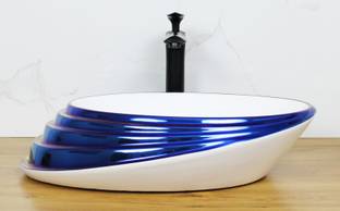 Tap & Tile MOST T&T Wash Basin Countertop, Tabletop Ceramic Bathroom Sink/Basin with matching mixer tap and 5" waste coupling Table Top Basin