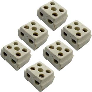 Venus Aqua 2 Way High Temp Porcelain Ceramic Connectors 2PIN-TRMINL- BLOCK-6PCS Terminal Block Connector Wire Connector