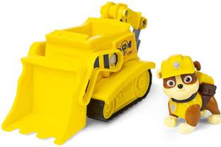 PAW PATROL Rubble's Diggin' Bulldozer with Collectible Figure, for Kids Aged 3 and up