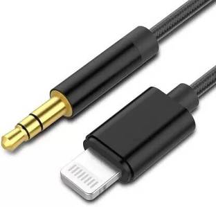 SANNO WORLD AUX Cable 1 m Lightning to 3.5 mm Jack Aux Audio Cord Adapter for iPhone 1 m copper briding