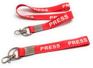 Key Era Press I'd Card Tag Holder Fabric Lanyard Keychain Red Lanyard