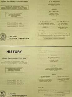 Tamilnadu History Books - Class Xi And Xii ( 2 Books - Photocopy Only)