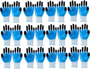 RBGIIT Multipurpose Heavy-Duty Reusable Washable Coated Work Safety Hand Glove - 12 Nylon, Nitrile  Safety Gloves