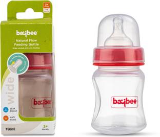 baybee Natural Flow Baby Feeding Bottle, Leak Proof Milk Feeding Bottle for New Born - 150 ml