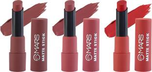 MARS 3 Red and Maroon Matte Lipstick Set to Lift Up & Light Your Mood