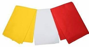 SHASHWAT CREATION Red&White&Yellow Velvet Pooja Aasan Cloth/Altar Cloth for Puja Mandir and Temple Silk