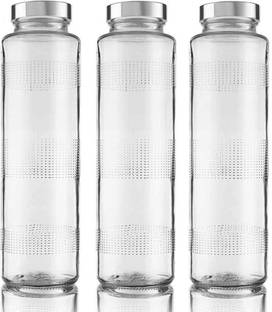 TINSUHG lear Glass Water Bottles Leak-Proof Airtight Stainless Steel Lid 750 ml Bottle