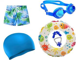 Baby & Sons Swimming Costume for kids Boys 4 to 6 Years [ Swim Short, Cap, Ring, Combo] Swimming Kit