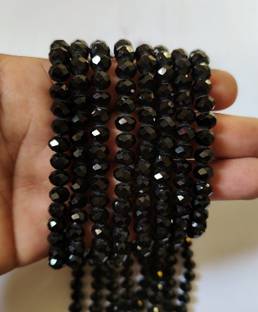 Siddka Black Colour Tyre Shaped Crystal Beads 8mm for Jewellery Making Approx 70 Beads