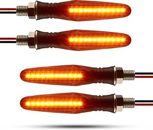 Autofledge Bike Front, Side, Rear SMD Yellow LED Light Pack of 4 Indicator Turn Signal Light for Bike Brake Light Motorbike LED (12 V, 10 W)