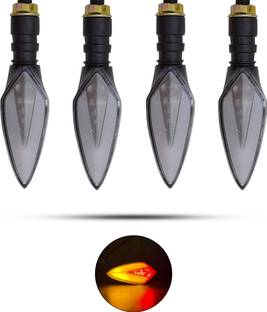 Autofledge Bike Front, Side, Rear SMD LED Light Pack of 4 Indicator Leaf Turn Signal Light Indicator Light Car, Motorbike, Truck, Van LED (12 V, 10 W)