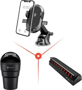 TANTRA Car Mobile Holder, Car Mini Dustbin, Car Parking No Plate Combo