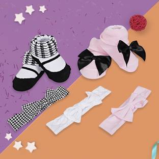 Baby Moo Baby Girls Casual Hair Band Socks