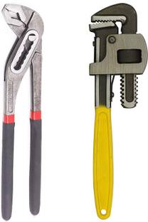 gizmo Hand Tools Set , 12" Pipe Wrench With 10" Water Pump Plier Combo Hand Tool Kit
