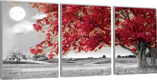 komstec 45.72 cm Wall Scenery Set of 3 Sunboard Wall Poster Home Décor Big Size 36 In X 18 Self Adhesive Sticker