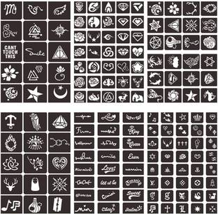 IVANA'S Henna Tattoo Stencil (Set for 6) Women Girls Hand Finger Body Paint Temporary Tattoo