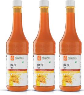 Krishna's Herbal & Ayurveda Bael Sharbat | Rich in Vitamin C, B1, B2 | Pack of 3 | 750 ml Each