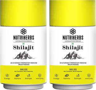Nutriherbs Shilajit Capsule for Men Power | Natural Strenth & Stamina Booster Supplement