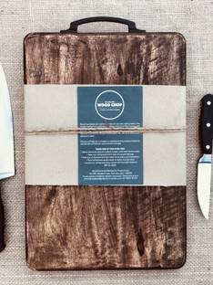 Wood Chop Single Piece Solid Mango Wood Chopping Board (Dark Large, 38 x 23 x 2.5 cm) Wooden Cutting Board