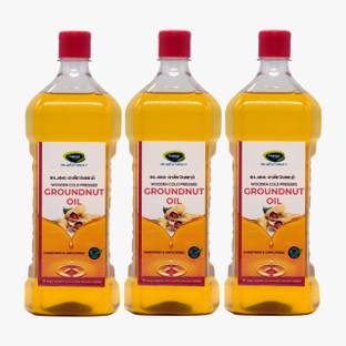 THANJAI NATURAL PEANUT OIL COLD PRESSED 1 LITR X 3 OFFER Groundnut Oil Plastic Bottle