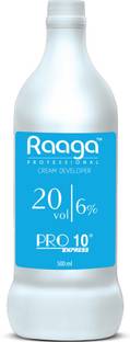 RAAGA PROFESSIONAL Pro 10 Express 6% Cream Developer, 20 Vol, 500 ml