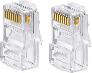 D25 (Pack Of 100) Cat6 RJ45 Ends Ethernet Cable Crimp Connectors UTP Network Plug Network Interface Card