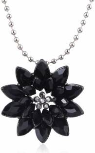 RVM Jewels Spiderman Black Dahlia Flower Pendant Necklace Fashion Jewellery Girls & Women Alloy