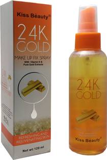 Kiss Beauty 24 K Gold Makeup Fix Spray With vitamin E Primer  - 120 ml