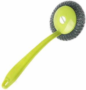NOHUNT Metal Wire Scrubber with Plastic Handle (25x9 cm) Stainless Steel Scrub