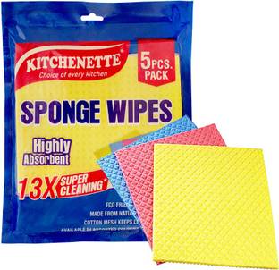 Kitchenette Sponge wipes reusable and cellulose made sponge wipes pack of 5 Sponge Wipe, Scrub Sponge