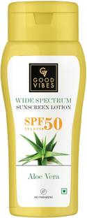 GOOD VIBES Sunscreen - SPF 50 Aloe Vera Wide Spectrum Sunscreen Lotion