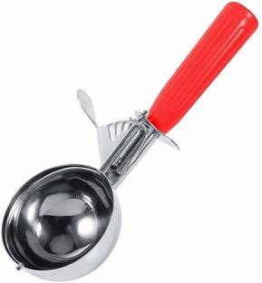 Vrundon Stainless Steel Easy Trigger Ice Cream Scooper Serving Spoon, Kitchen Scoop Stainless Steel Ice-cream Spoon