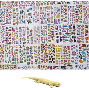 imtion 2 IN 1 ( 1 Pcs Chipkali frank lizard toy + 10 sheet 3D cartoon stickers)
