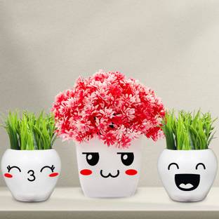 Kawai Homes Combo 3 Artificial Plants 3 Pots for Room Home Decoration Bonsai Artificial Plant  with Pot