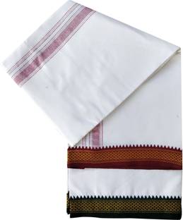 Feather Green Woven White Lungi