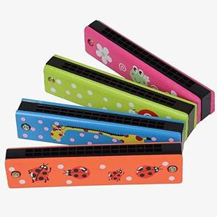 CRAFTS CARTS Mouth Organ Musical Instrument for Kids (Pack of 2 - Random Colour and Pattern)
